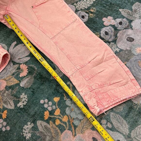 Free People Jeans Pants Pink Denim 8 Cargo Supersonic Slim Crop Trouser balloon - Picture 5 of 9